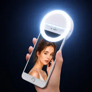 Clip-On Selfie Ring Light for Phone, Rechargeable Portable LED Fill Light with 3 Brightness Levels for Makeup, Live Streaming, Video Calls,Camera Video,Gifts