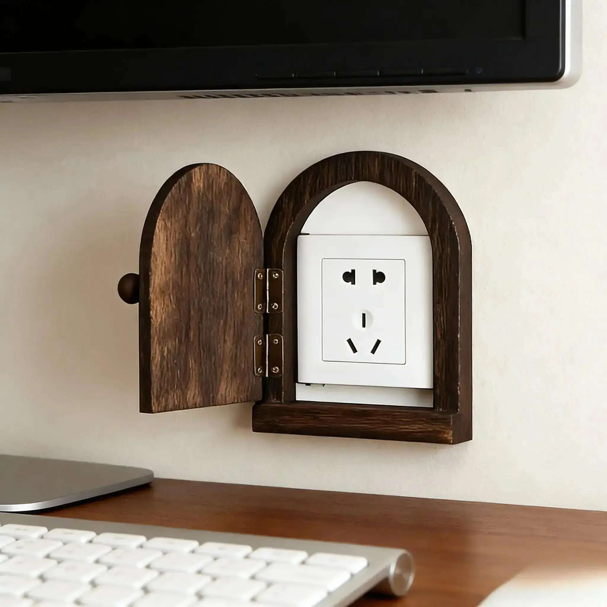 🔌 Wooden Outlet Cover ｜ Handcrafted Decorative Wall Plug Plate for Living Room, Bedroom, Kitchen, Hostel, and Gaming Room