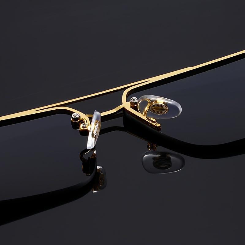 4-Piece Unisex Retro Square Glasses - Oversized Round/Rectangular Frames, Double Bridge Design, Unisex Lightweight Decorative Eyewear, Perfect for Party, Casual Wear - Accessories Not Included, Versatile Classic Frameless Style, Men's Retro Sunglasses, Me