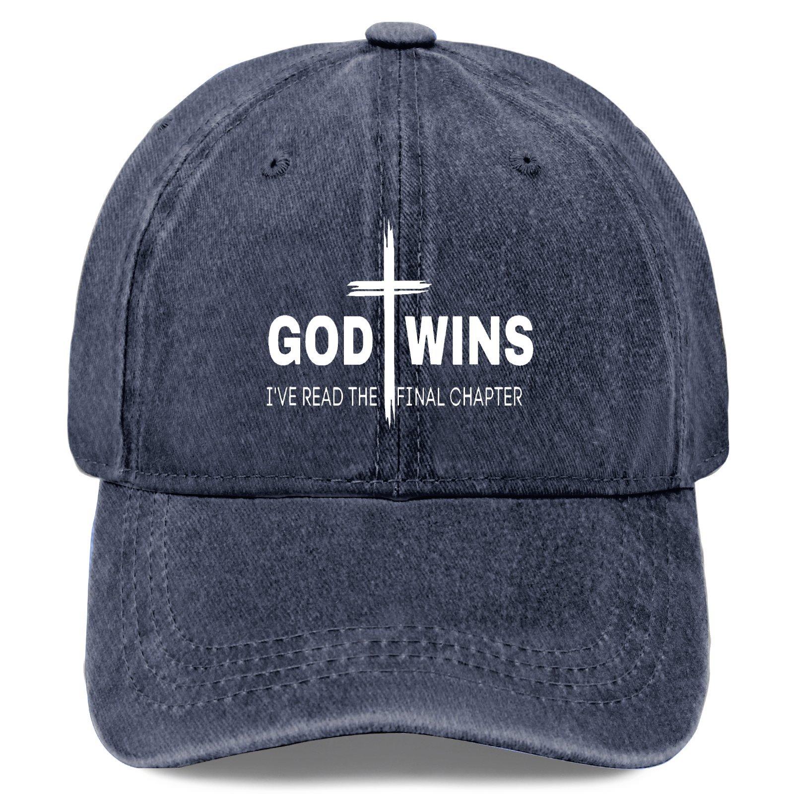 Retro Baseball Hat |   God Has Triumphed, I Completed The Final Chapter Cross Pattern |   Adjustable Father Hat |   Worn Black |   Motivational Bible Verses |   Unisex Casual Headgear, Baseball Cap