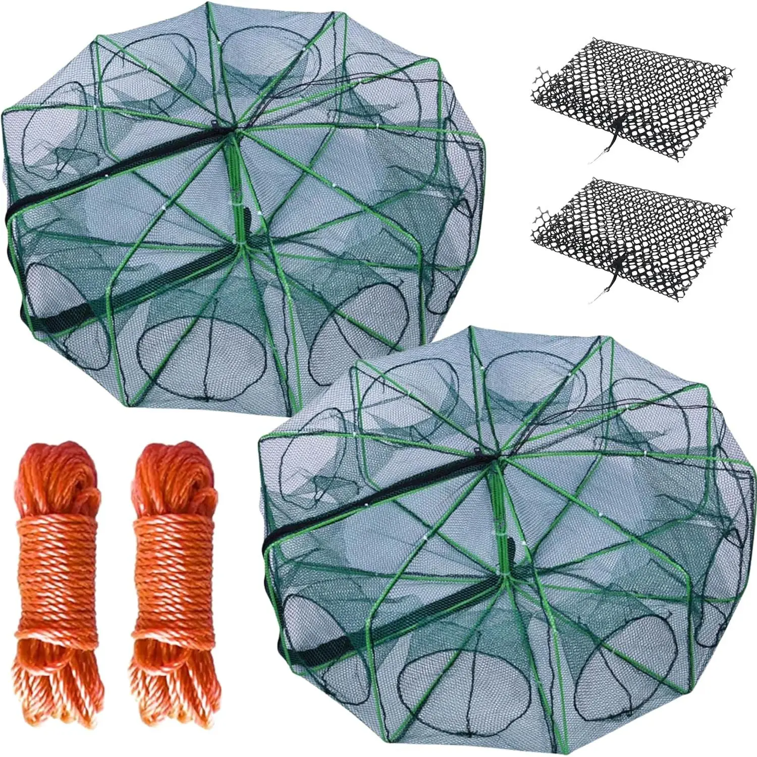 Fishing   Foldable Fish Net for Minnow Crab Crayfish Crawdad Shrimp  Cast Net Dip Cage llapsible Easy Use 10 Hole Fishing Accessories