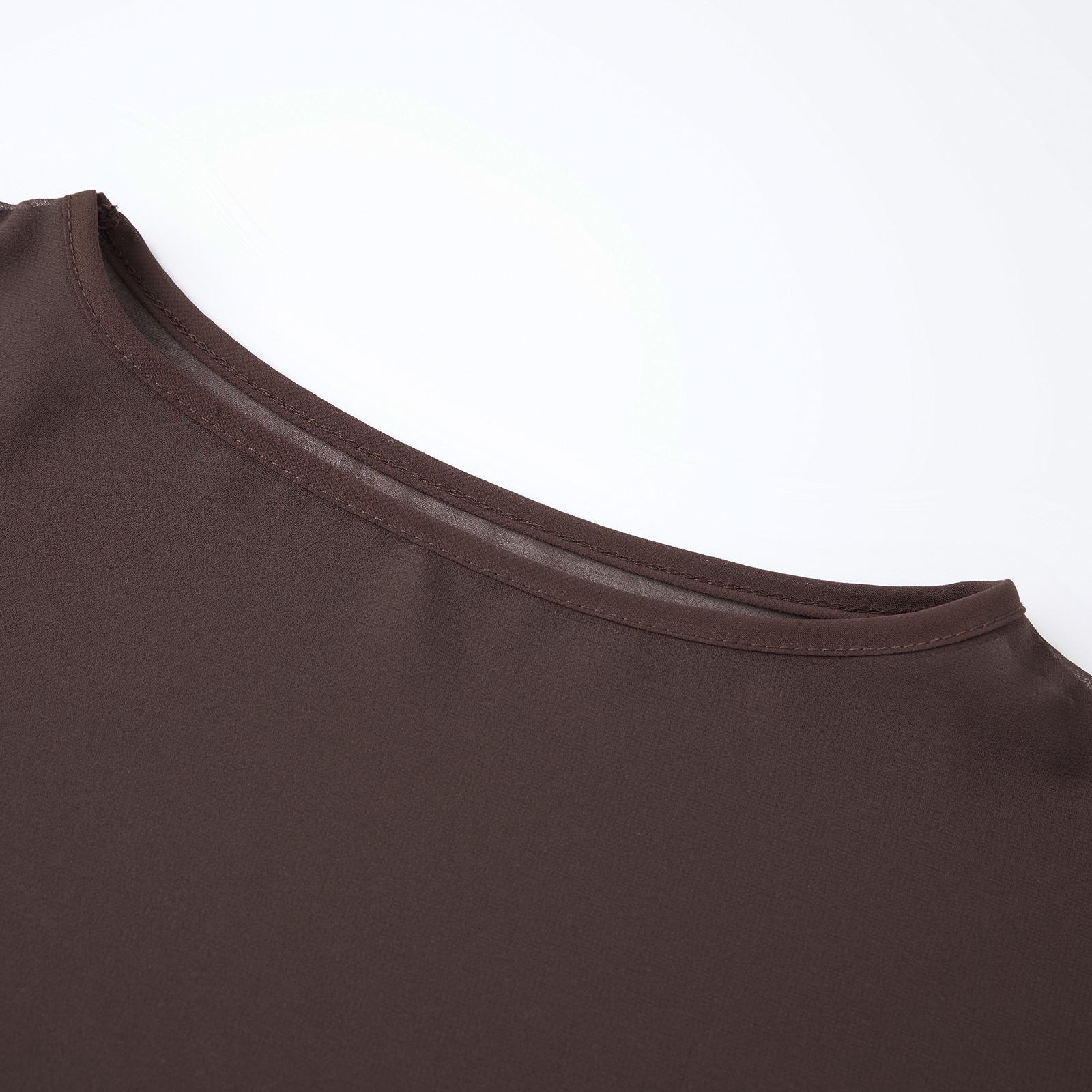 Women Chiffon Long Cape High Low Flowy Poncho Sheer Mesh Shawl See Through Boat Neck Irregular High Low Coverup Tops