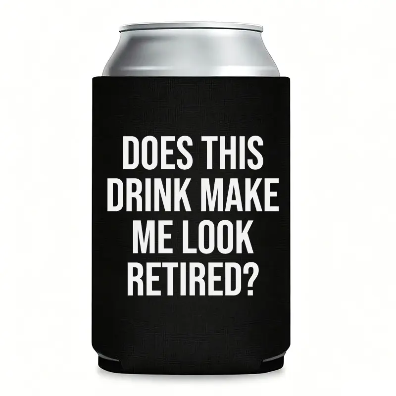 "Retired Look" Can Cooler Koozie – Thermo coolers Insulated, Funny Party Favors & Gag Gifts, Great Koozies for Cans, Ideal Can Koozie for Retirement Parties, Tailgating, and Stocking Stuffers