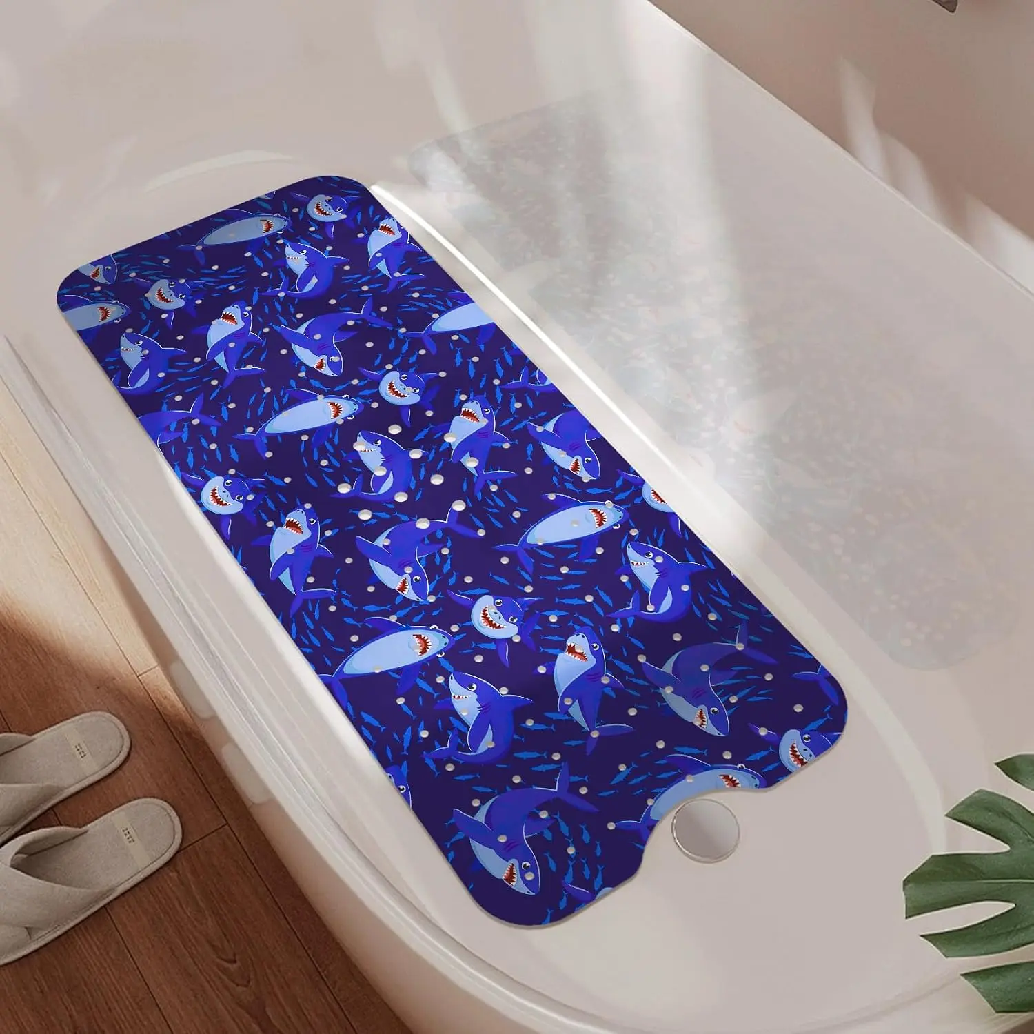 Non Slip Bathtub Mat, Extra Long  Bath Mat for Tub Shower Mat with Suction Cups and Drain Holes for     40 X 16 Inch