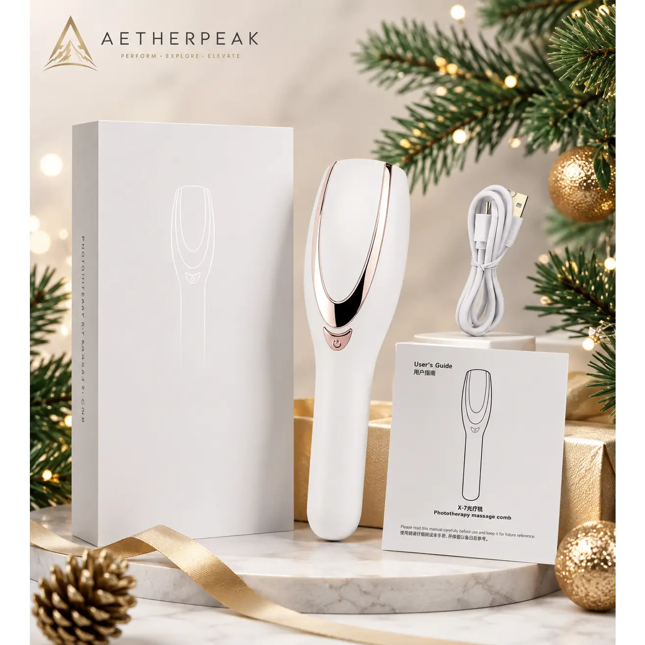 Modern Rechargeable Scalp Massagers, Unisex Handheld Fitness Relaxation Tool, USB-Rechargeable Vibrating Brush with LED Light, Ergonomic Handheld Grip