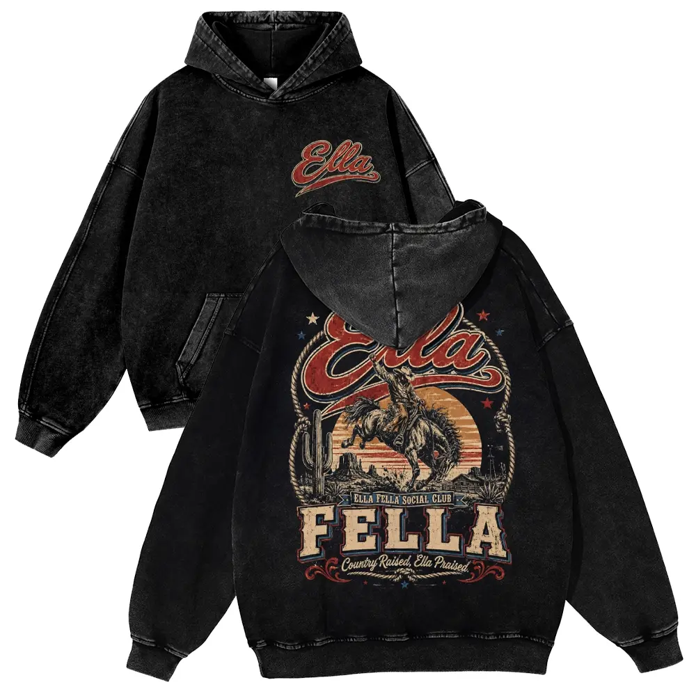 Men's Retro Western Cowboy Hoodie - Unisex Premium Heavyweight Black Sweatshirt Tops, Casual Spring Fit Fabric, Country Aesthetic Music Festival Pullover, Cotton, Long Sleeve, Oversize, Thick