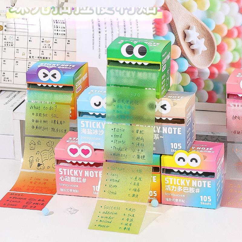 Random Color Cute Monster Pattern Sticky Notes, 105pcs/box Creative Multi-Purpose Sticky Notes, Sticky Memo Pads for Home, School and Office, Sticky Labels #GLOBAL PICKS