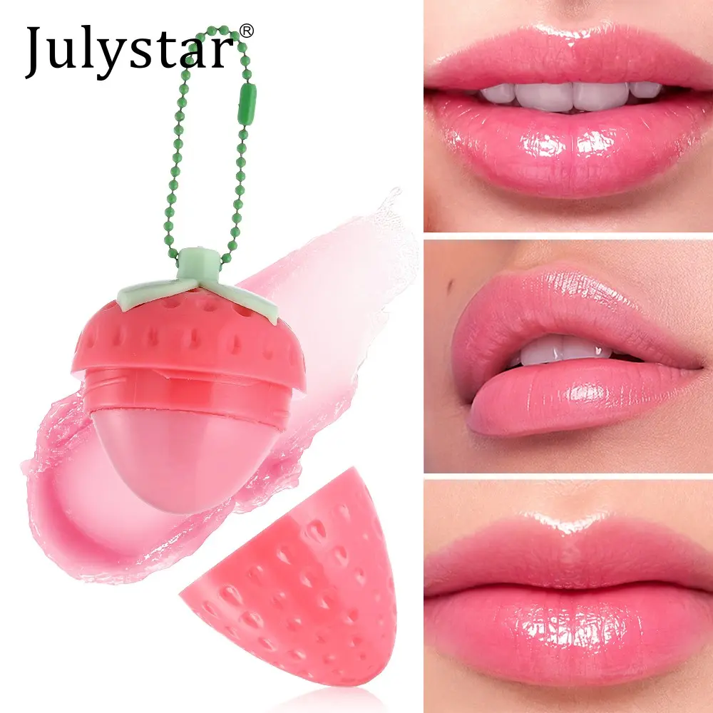 Strawberry Shape Lip Balm, Realistic Fruit Design, Lipstick Primer, Moisturizing, Hydrating, Lip Hydration, Daily Lip Moisturizer, Non-Sticky, Portable Lip Care, Moisturizing Lip Balms