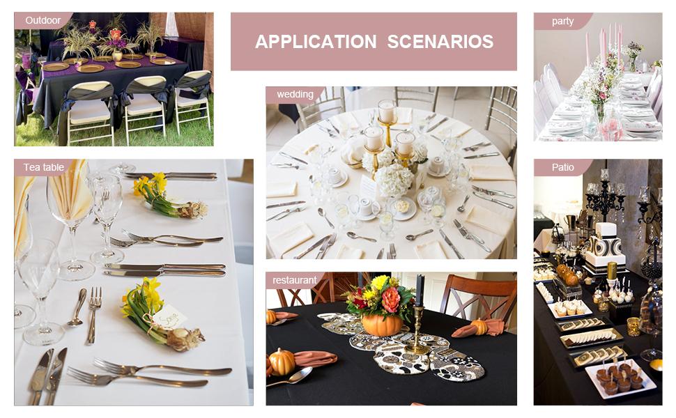 6 Pack Blue Tablecloth 60 x 102 Inch Table Cloth for 6 Foot Rectangle Tables, Wrinkle Resistant Washable Table Covers for, Wedding,Dining,and Banquet