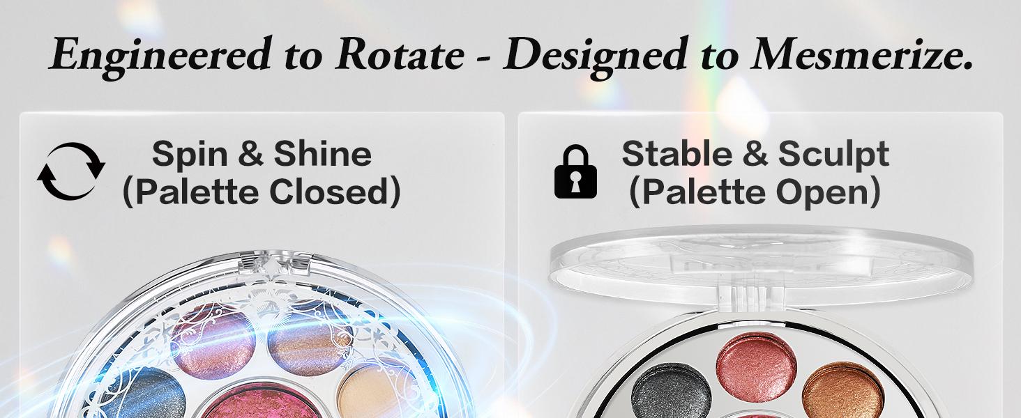 UCANBE Baked Eyeshadow Palette with Blush, 9 Color High Pigment Eye Shadow & Cheek Makeup Palette, Blendable Matte Glitter Metallic Shimmer Shades, Rotating Compact Design, 01 Medieval Banquet