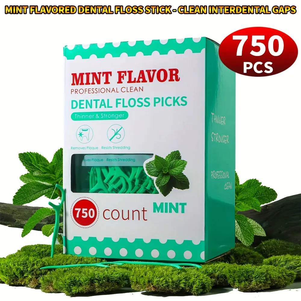 50/150/750 Pieces, Mint Flavor Dental Floss Sticks, Personal Interdental Cleaning Supplies