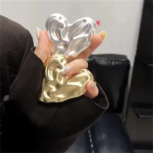 Luxury Metal Pleated Heart Bracket Phone Grip Tok Griptok Holder For iPhone Samsung Universal Accessories Stand Socket Holder