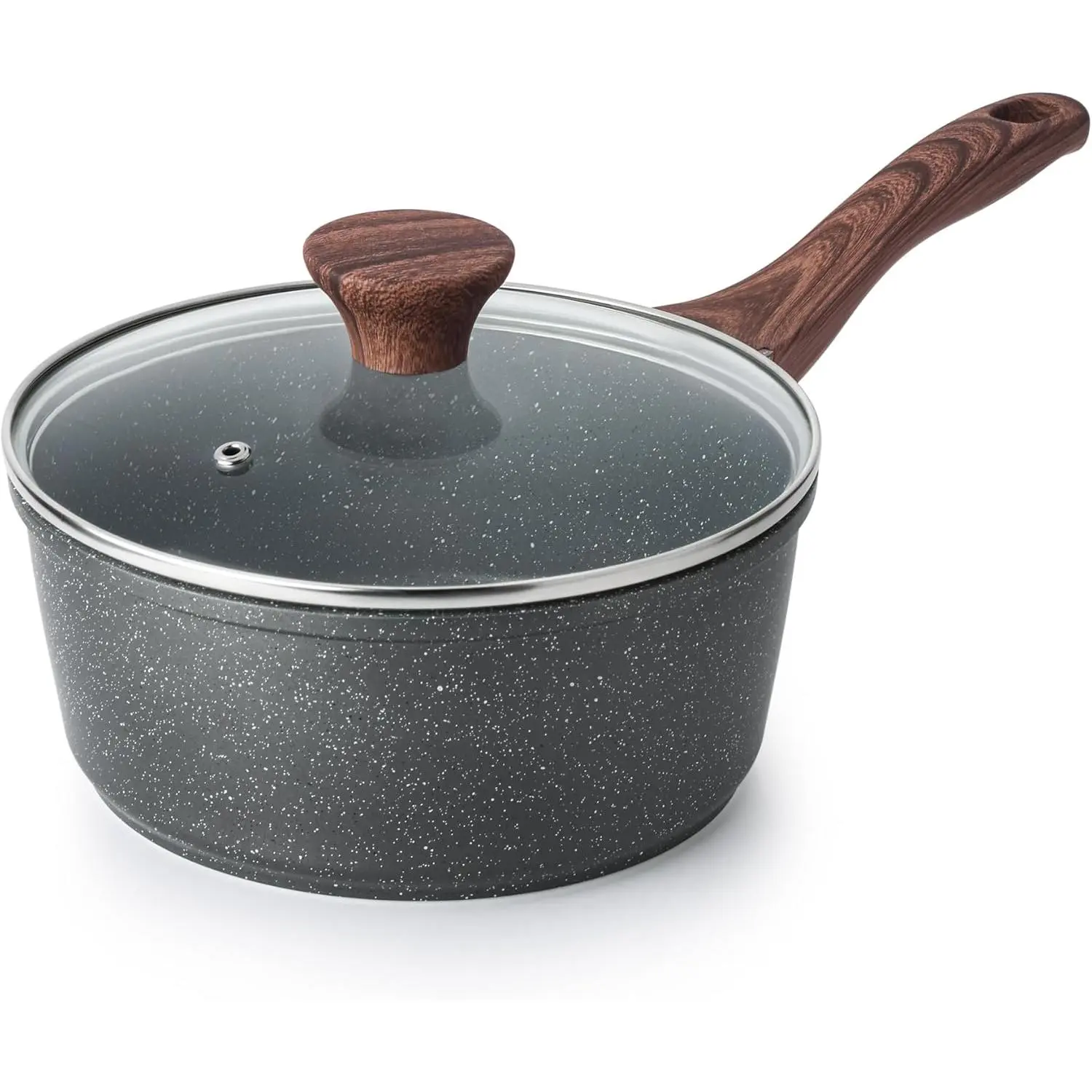 Nonstick Saucepan with Lid, 1.5 Quarts Small Pot with Coating, Stay-cool Handle, Multipurpose Handy Sauce Pot Small Kitchen Cooking Pot, Induction Comptable, Free