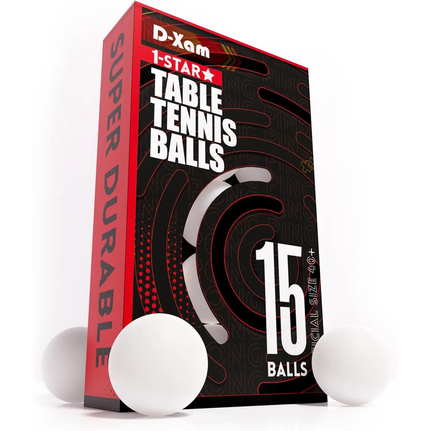 sportsD-Xam Ping Pong Balls Orange or White ABS 1 Star 40mm Official Size High Bounce Professional 50, 30 or 15 Pack Table Tennis Ball for Training & Practice - Durable High Performance