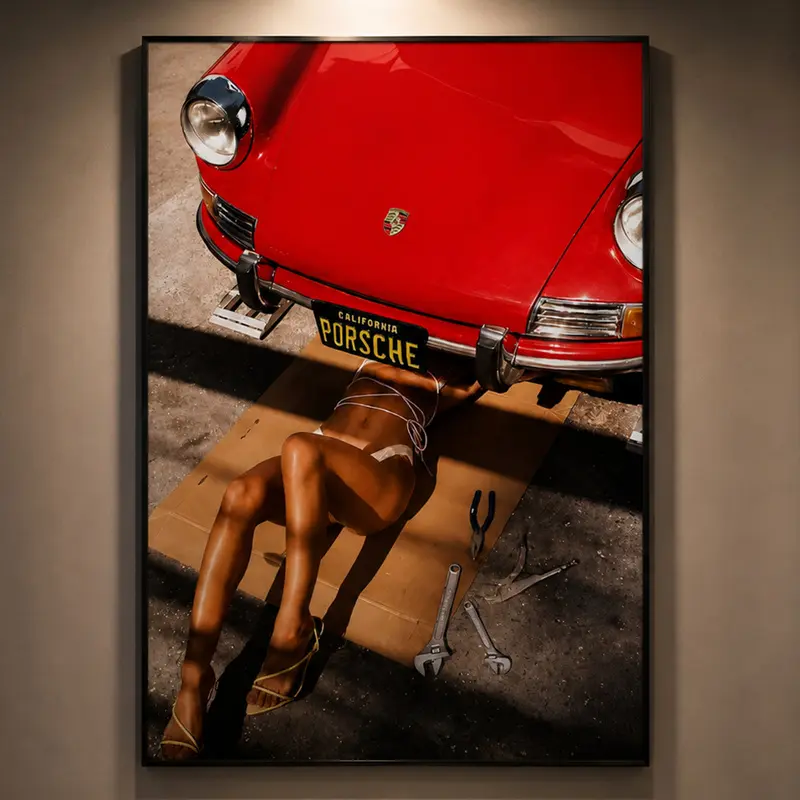 Retro Car Poster - Vintage Automobile Wall Art, Home Decor Collectible for Film Fans, Garage Man Cave Decor, Gift for Car Lovers