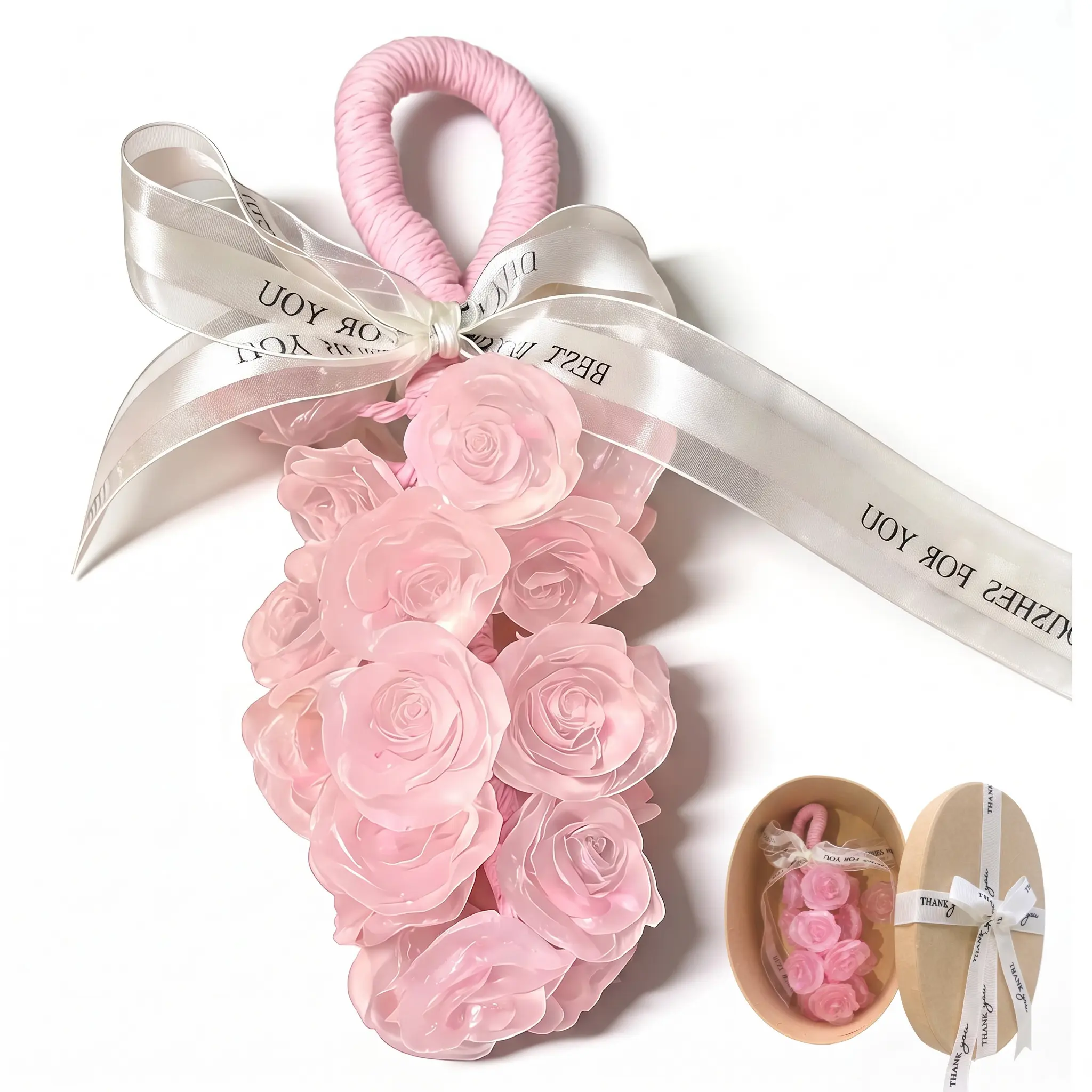 Crystal Rose Soap Bar, Handmade with Natural Essential Oils, Gentle Cleansing and Moisturizing, Fun Shape, Gift Box, Perfect for Gifting, Body Care Soap