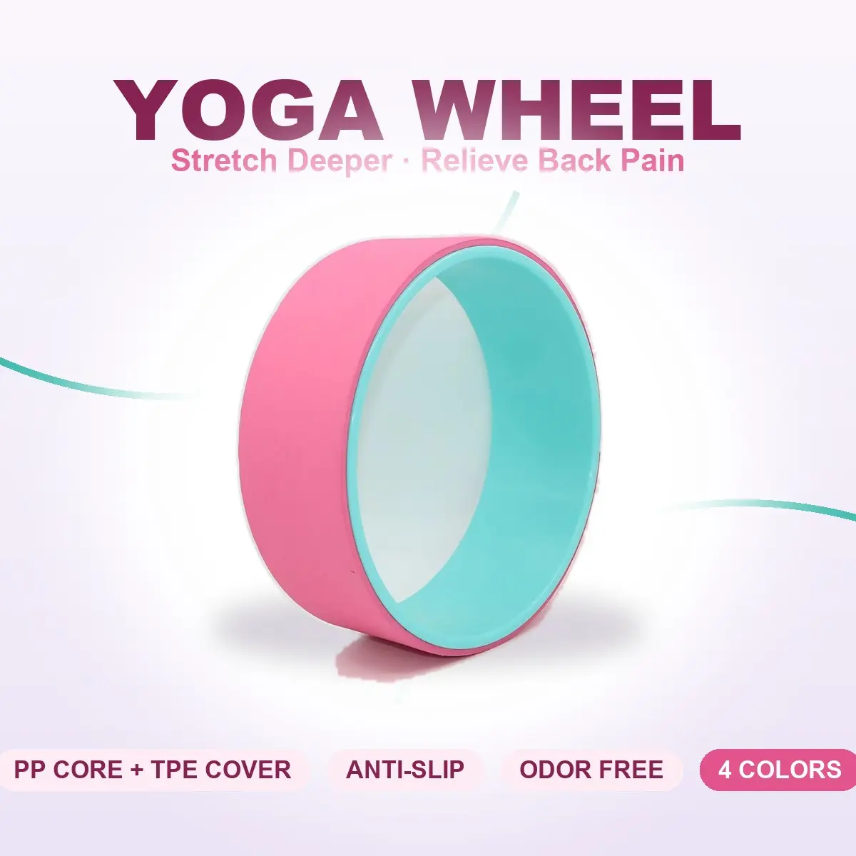 Your At-Home Back Cracker! Yoga Wheel for Deep Stretch & Muscle Recovery – Fix Hunchback, Release Tight Muscles, A Must-Have for Desk Workers & Fitness Lovers