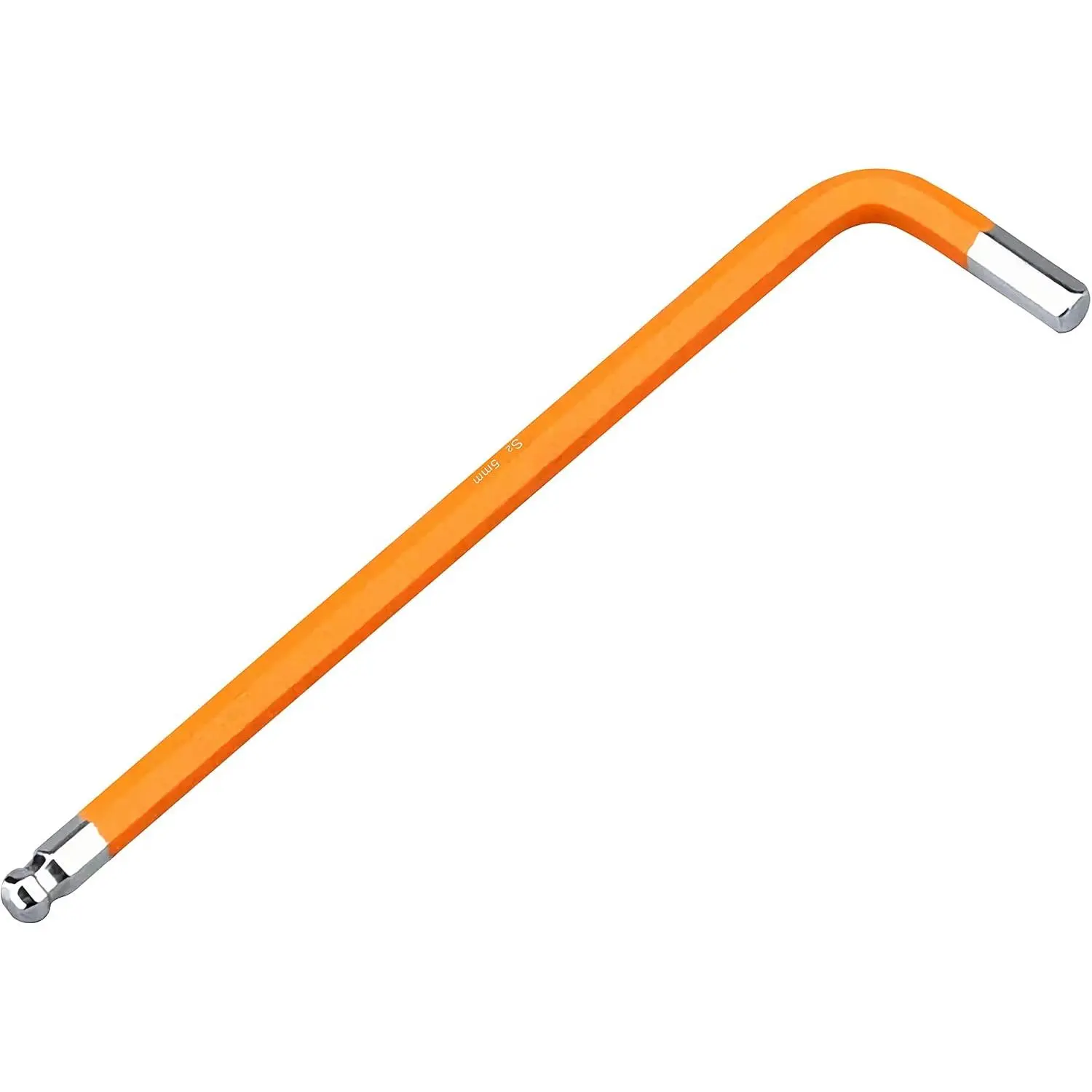 5mm Ball End Hex Key Allen Wrench,Internal Hexagonal Wrench, L Shaped Long Arm S2 Steel Repairing Tool,Orange