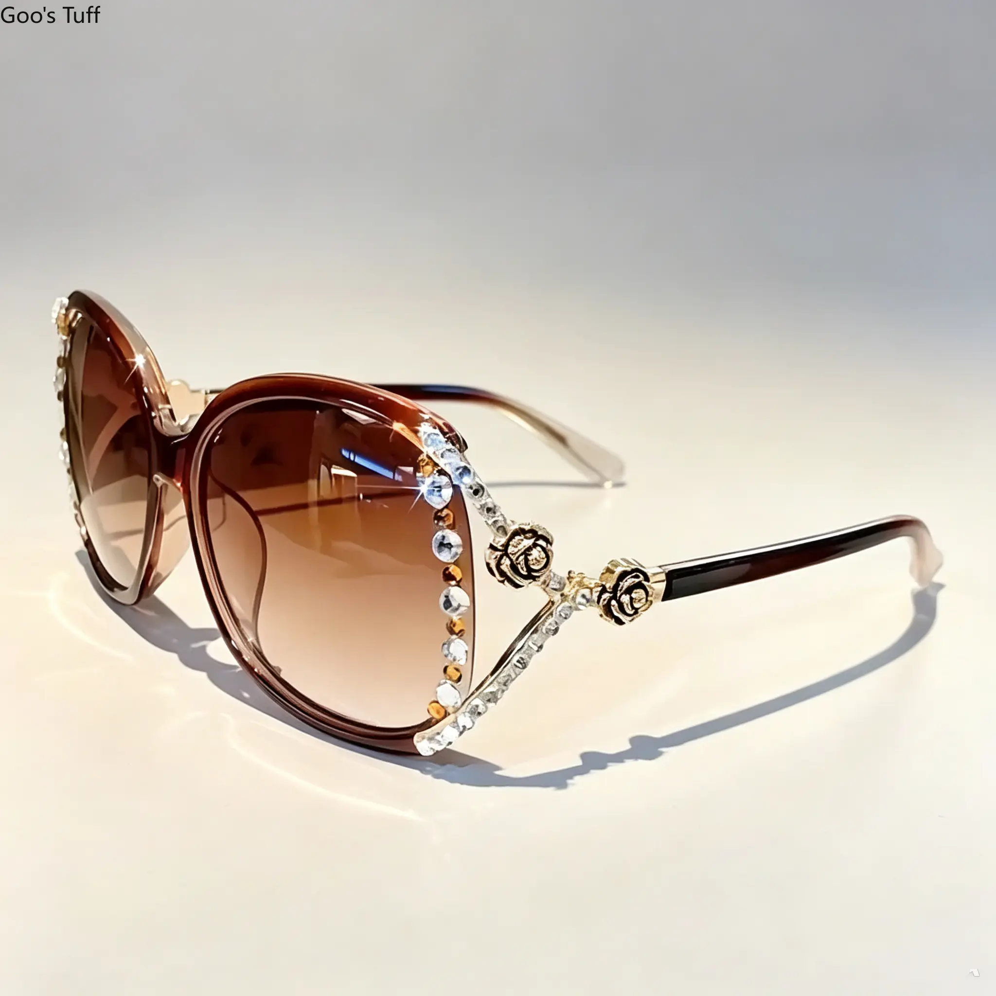 Eyeglasses Spectacles Women Eyeglass Frames Vintage Statement Glasses With Camellia Rhinestone Decor Anti Reflective Lenses Metal Hinge Eyewear For Daily Office Casual Wear