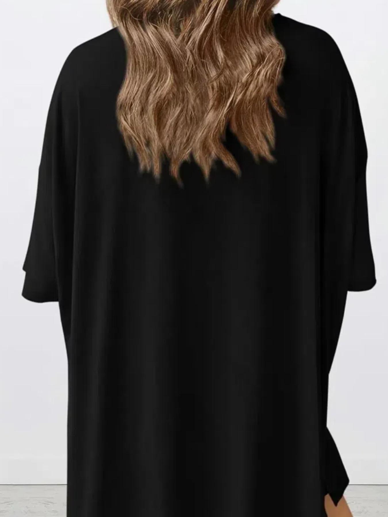 Women's Solid Color T-Shirt and Tight Shorts Loungewear Set, Casual Comfortable Round Neck Sleepwear for Summer, Features Pockets and Suitable for Outdoor Wear