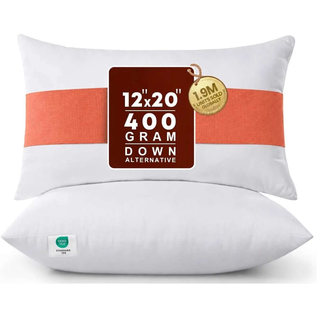 12x20 Pillow Inserts, Set of 2, White - Indoor Decorative Throw Pillows for Bed, Sofa & Couch - Soft, Supportive &  Cushion Inserts