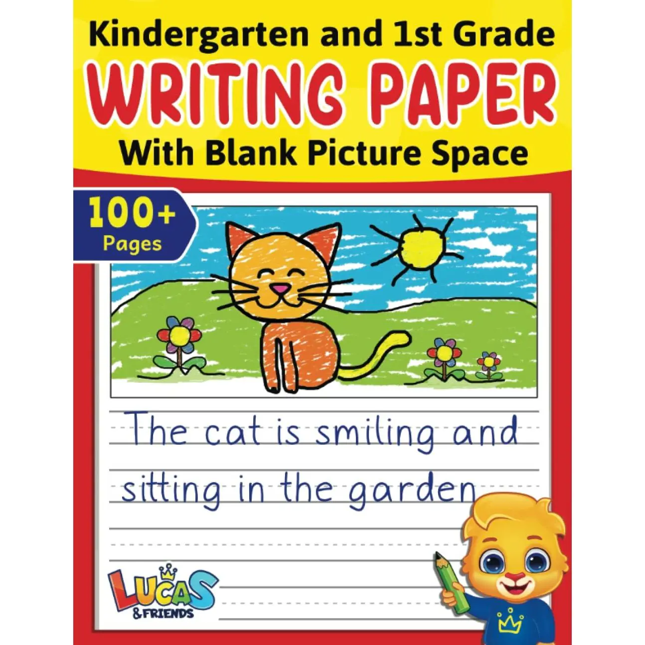 & 1st Grade Writing Paper With Blank Picture Space: Primary Composition Notebook K-2 | 100+ Wide Ruled Blank Writing Paper + Blank Space ... | Primary Journal For Creating Story Writing - Paperback