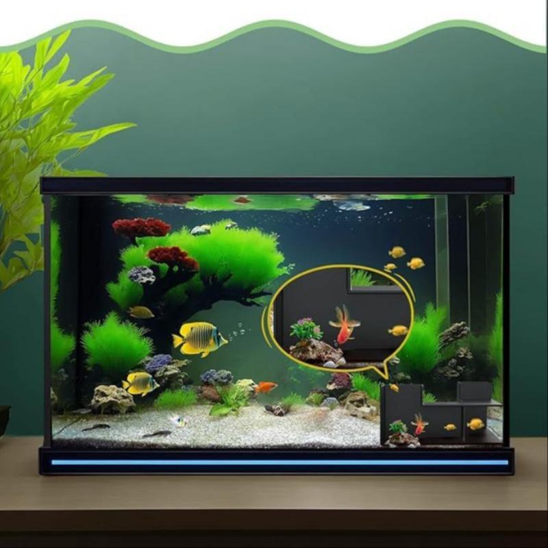 360° Panoramic Aquarium Cave Set, Tropical Fish Shrimp Tunnel Hideout House, Natural Resin Interconnected Design, Tank Decor Accessories