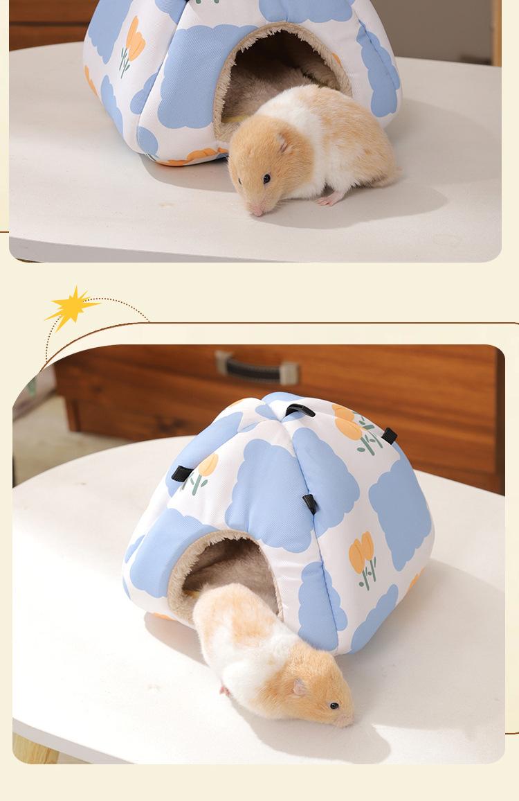 Spring Summer Pet Hamster Cage Ventilated Guinea Pig Nest Small Animal House Breathable Dutch Pig Habitat for Syrian Hamsters & Gerbils Indoor Outdoor Pet Supplies