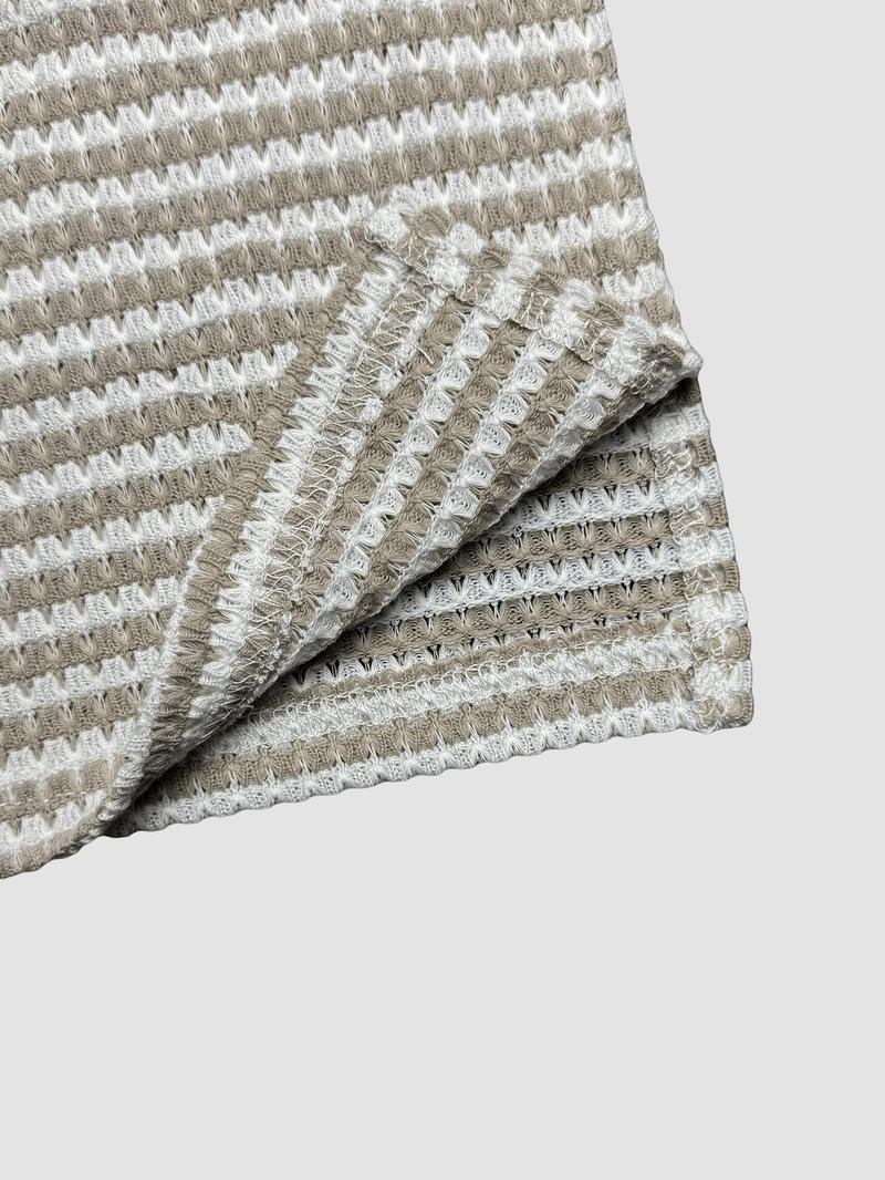 Women's Summer Knitted Striped Drawstring Pocket Casual Loose Wide Leg Pants, Perfect for Daily Wear and Vacations