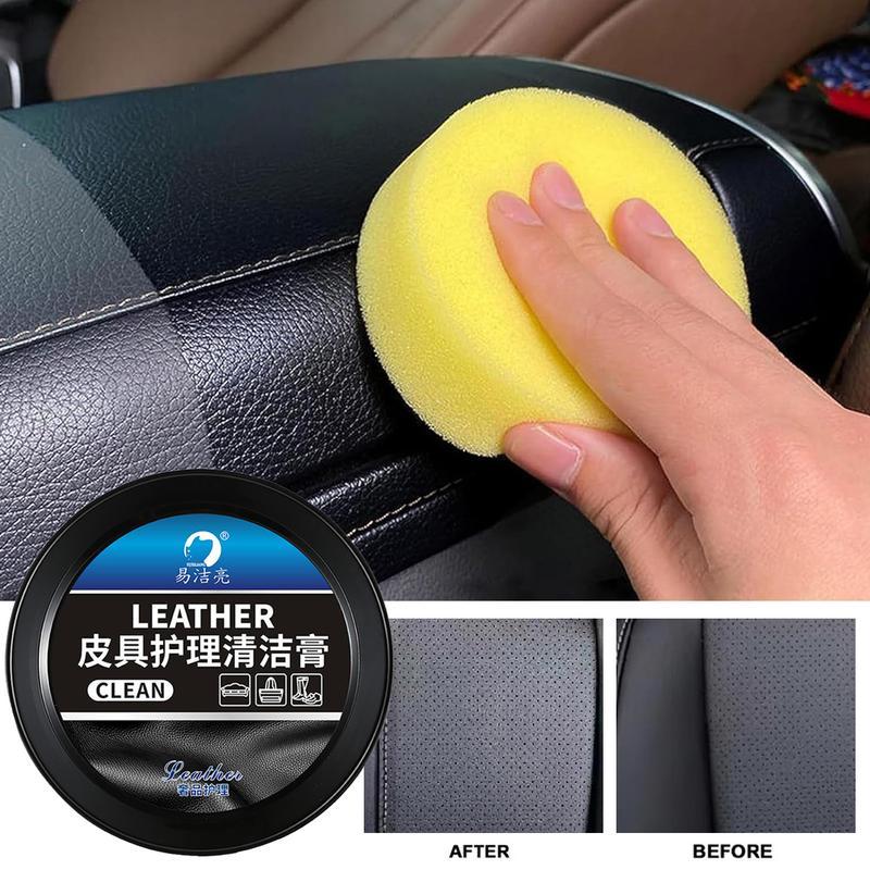 Car leather care cleaning cream, car interior cleaning cream, leather bags, leather shoes cleaning - multiple uses,Automobile parts, essential products for automobiles,Easy to use, the best car companion