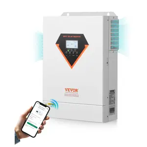 VEVOR Hybrid Solar Inverter, 6000W, All in One Pure Sine Wave Power Inverter Charger, 48V DC to Single-Phase 220/230V AC, with 120A MPPT Solar Controller, for Off-Grid System Lead Acid Lithium Battery