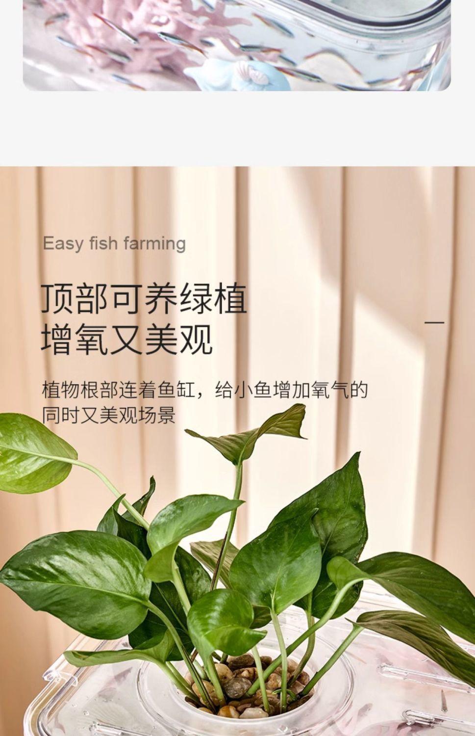 Fish tank for living room 2025 small goldfish tank acrylic ecological home aquarium small household tank