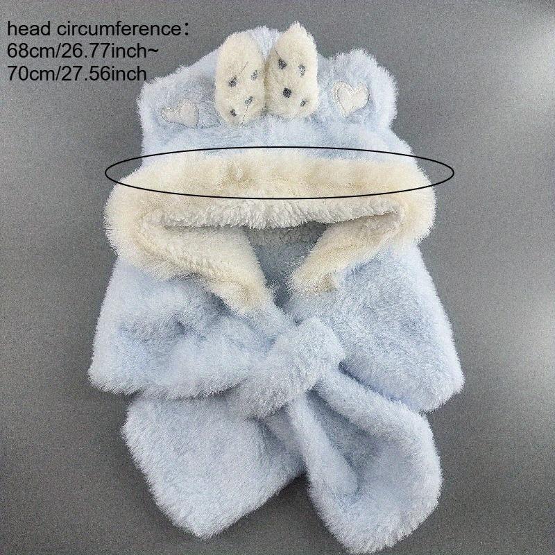 ' Bear Ear Hat & Scarf Combo - Pink Plush Winter Beanie with Earmuffs, Bunny-like Ears & Bow-like Collar - Soft Snug-Fit for, - Cozy Unisex Outfit for Christmas, Trips & Daily Cold Weather (No Neck