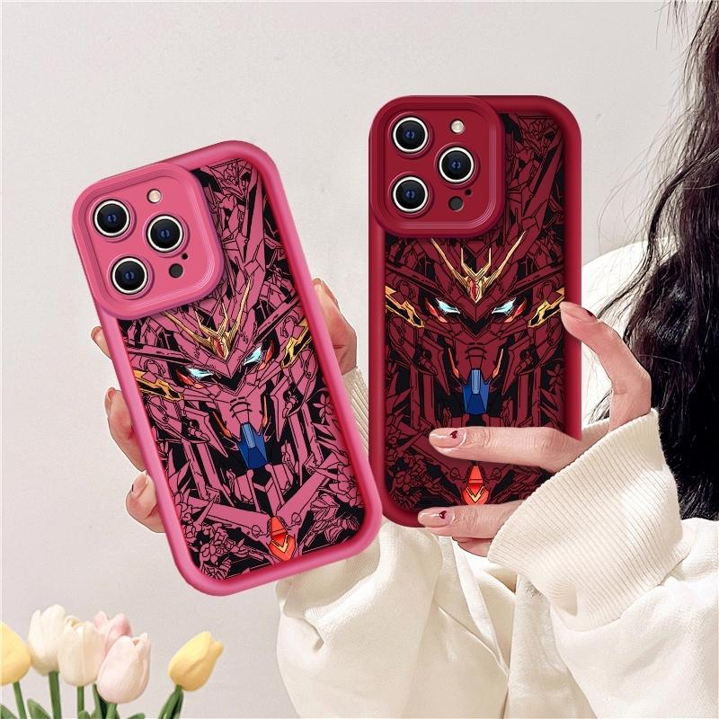 Anime Gundam Mecha Design Case for 17 Air iPhone 16 Pro Max 15 Plus 16E 14 13 12 11 XS XR Plus  fashion gift Drop Protection Shockproof Soft Silicone smartphone Cover Gundam Style
