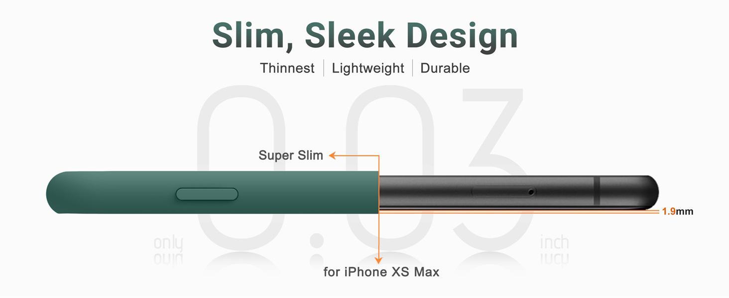 OTOFLY Compatible with iPhone Xs Max Case,Ultra Slim Fit iPhone Case Liquid Silicone Gel Cover with Full Body Protection Anti-Scratch Shockproof Case, [Upgraded Version] (Pine Green)