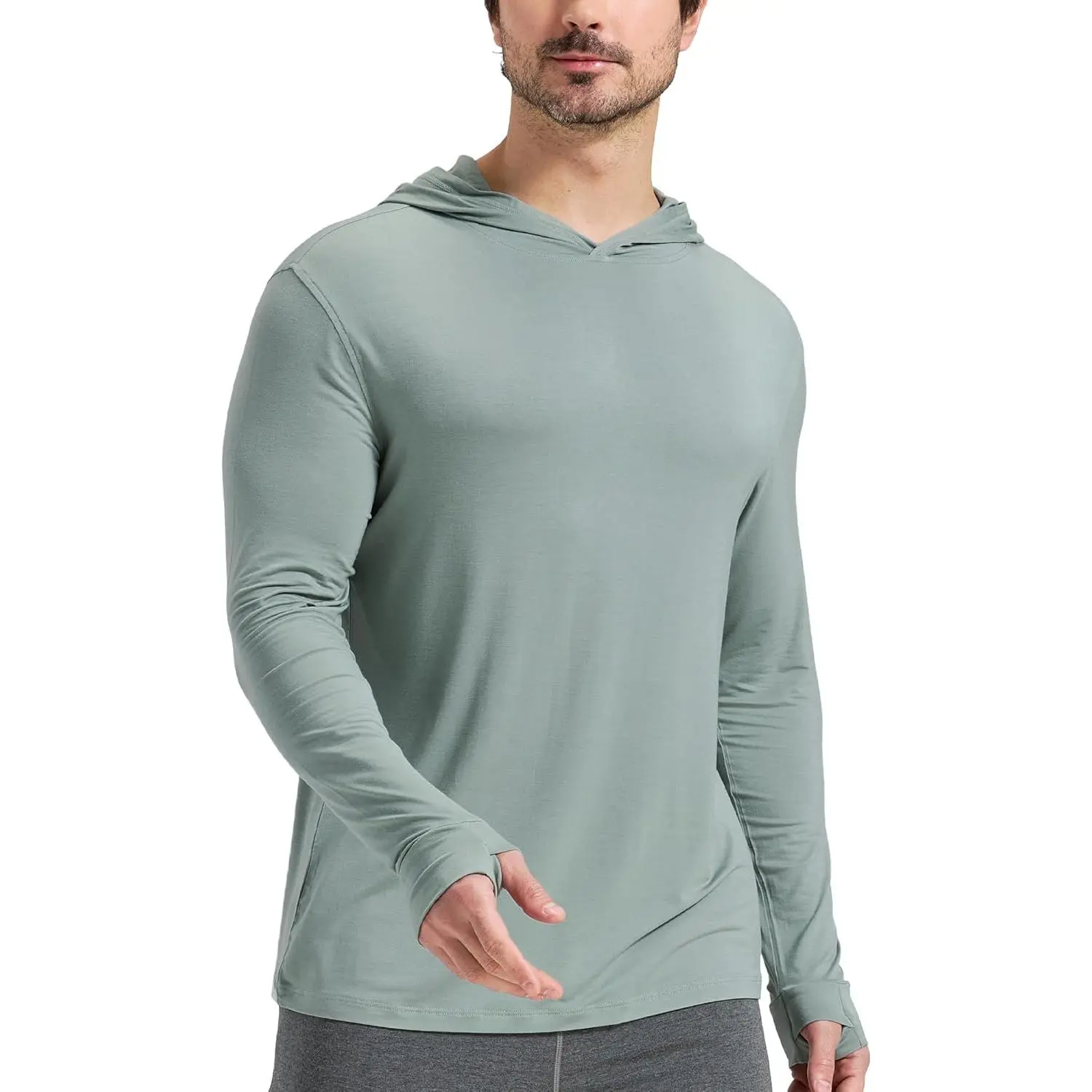 netdraw Men's Ultralight Bamboo Viscose Performance Hoodie - Long Sleeve Shirt, UPF 50+ Sun Protection, Super-Soft, Cooling, Odor Resistant, Breathable, 4-Way Stretch, Machine Wash for Outdoor Activities, Running/Climbing, Four-Way Stretch