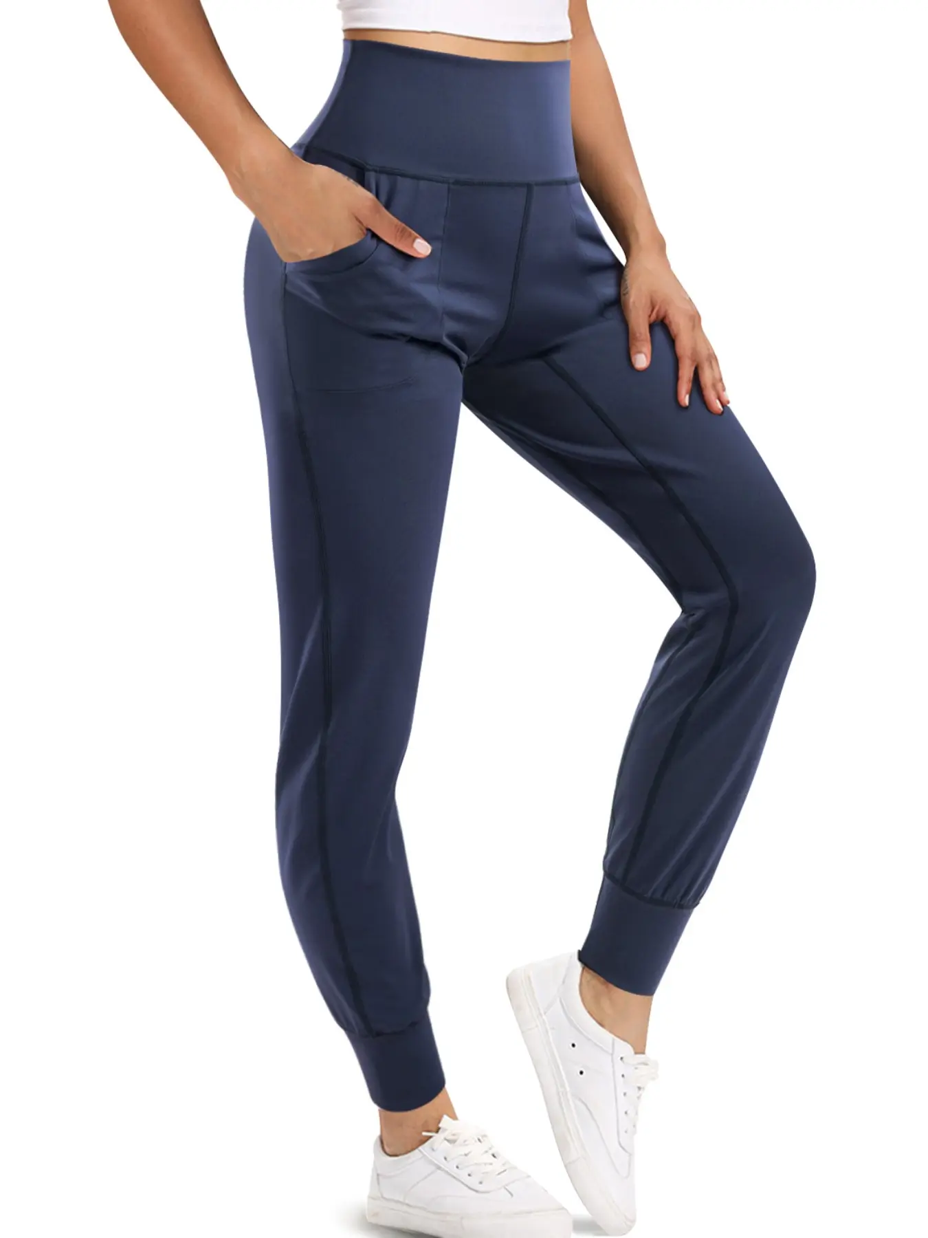 Women's Sporty Yoga Pants, Breathable Moisture-Wicking Fabric, Slim-Fit Running Tights, All-Seasons, Convenient Phone Pocket