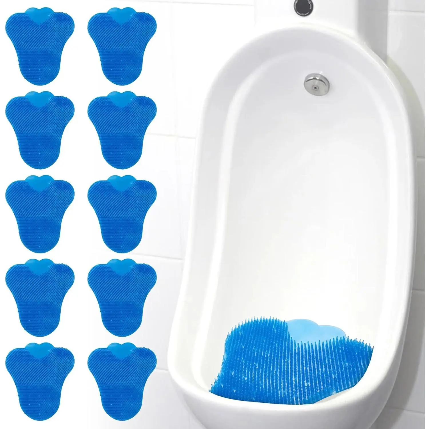 Houseables 10 Pack Scented Urinal Screen Deodorizer, Anti-Splash Urinal Cakes Odor Eliminator Mats for Men Bathroom Janitorial Use