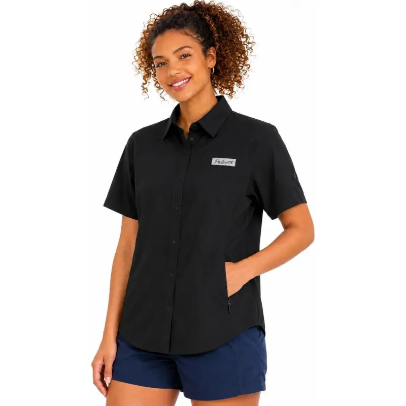 Palmyth Women's UPF 50+ Shirt UV Sun Protection Fishing Shirts Short Sleeve Quick Dry with Zipper Pockets Mesh Back