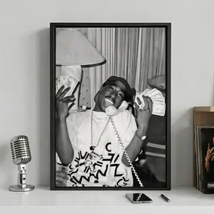 Tupac Shakur Canvas Print, 90s Hip-Hop Canvas Poster, Rap Icon Inspired Wall Art, Urban Music Decor for Bedroom, Studio & Man Cave