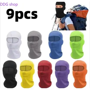 6/9-Piece 15.7in Sun Protection Face Mask - Windproof Neck Gaiter, UV-Protective Full Face Covering, Motorcycle Helmet Liner for Outdoor Sports, Makeup Use,summerwins