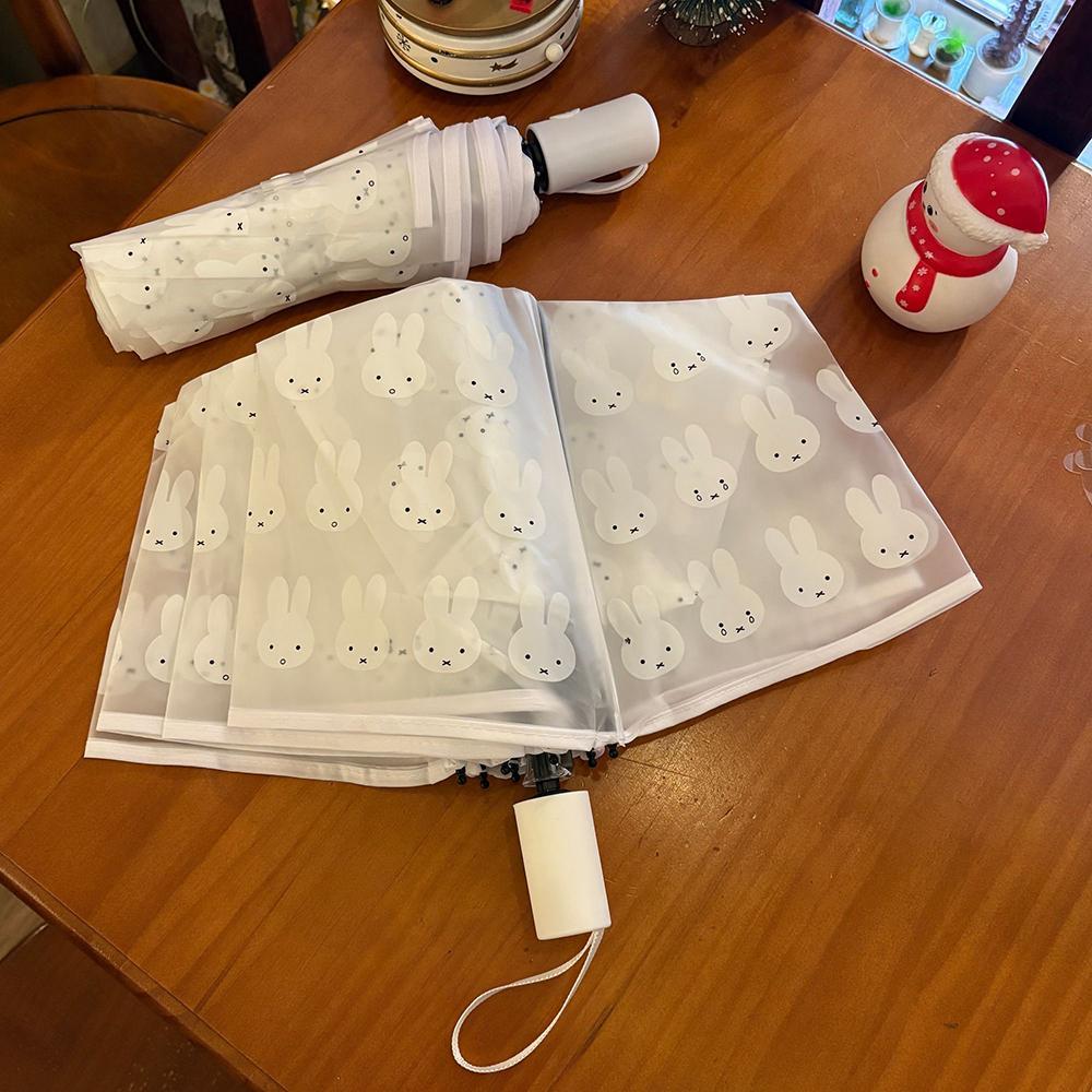 Kawaii Miffy Cute Fully Automatic Umbrella Cartoon Rabbit Printing Transparent Ins Style Foldable Portable Parasol Gir Gift