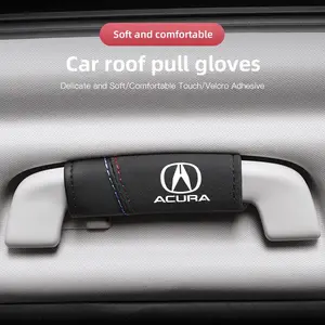 2Pcs Car Suede Leather Roof Handle Protective Cover For Acura ADX RDX ZDX Integra NSX MDX TLX CDX ILX RLX TL RL