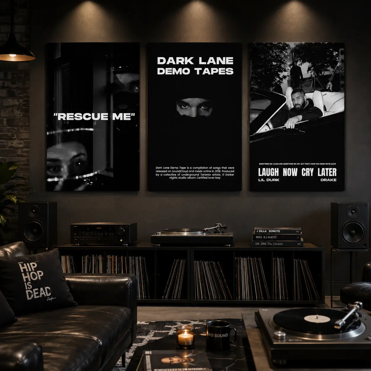Hip Hop Drake Poster, Black & White Rap Classics Canvas Wall Art, Music Artwork for Bedroom Dorm Office, Modern Rapper Room Decor, Album Cover Style Print, Hip Hop Fan Gift, Urban Aesthetic Wall Decoration