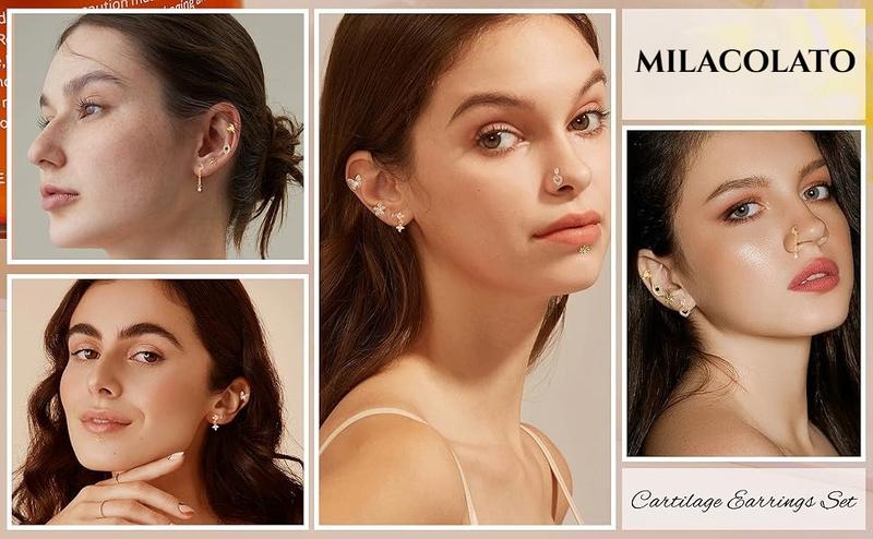 MILACOLATO Gold Tragus Cartilage Helix Conch Piercing Jewelry 16G Surgical Stainless Steel Cartilage Tragus Earrings for Women Cartilage Labret Jewelry Helix Tragus Piercing Cute Flower Butterfly Ear Piercing Stud MILACOLATO Gold Tragus Cartilage Helix Conch Piercing Jewelry 16G Surgical Stainless Steel Cartilage Tragus Earrings for Women Cartilage Labret Jewelry Helix Tragus Piercing Cute Flower Butterfly Ear Piercing Stud