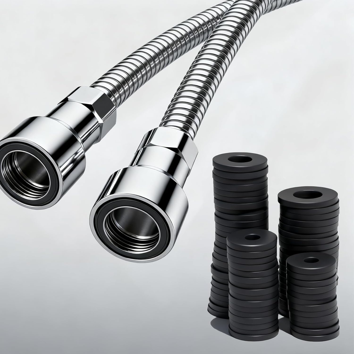 85 count Flat Rubber Washers Assortment Kit,16/18/20/25/30mm Black Washer,Vibration Absorbing Pads Sealing Rubber Washers for Faucets Garden Screws Hose Plumbing Shower - 5 Sizes 85 count Flat Rubber Washers Assortment Kit,16/18/20/25/30mm Black Washer,Vibration Absorbing Pads Sealing Rubber Washers for Faucets Garden Screws Hose Plumbing Shower - 5 Sizes