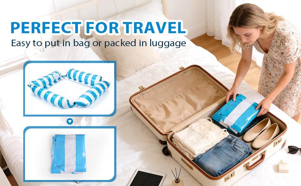 Inflatable Pool Hammocks, Tanning Pool Floats, Portable Pool Float for Adults, Pool Floats Adult Lounge Chair, Pool Float Raft for Summer Relaxing & Travel, Pool Accessories for Backyard Party, Above Ground Pool Accessories for Lake & Beach Vacation