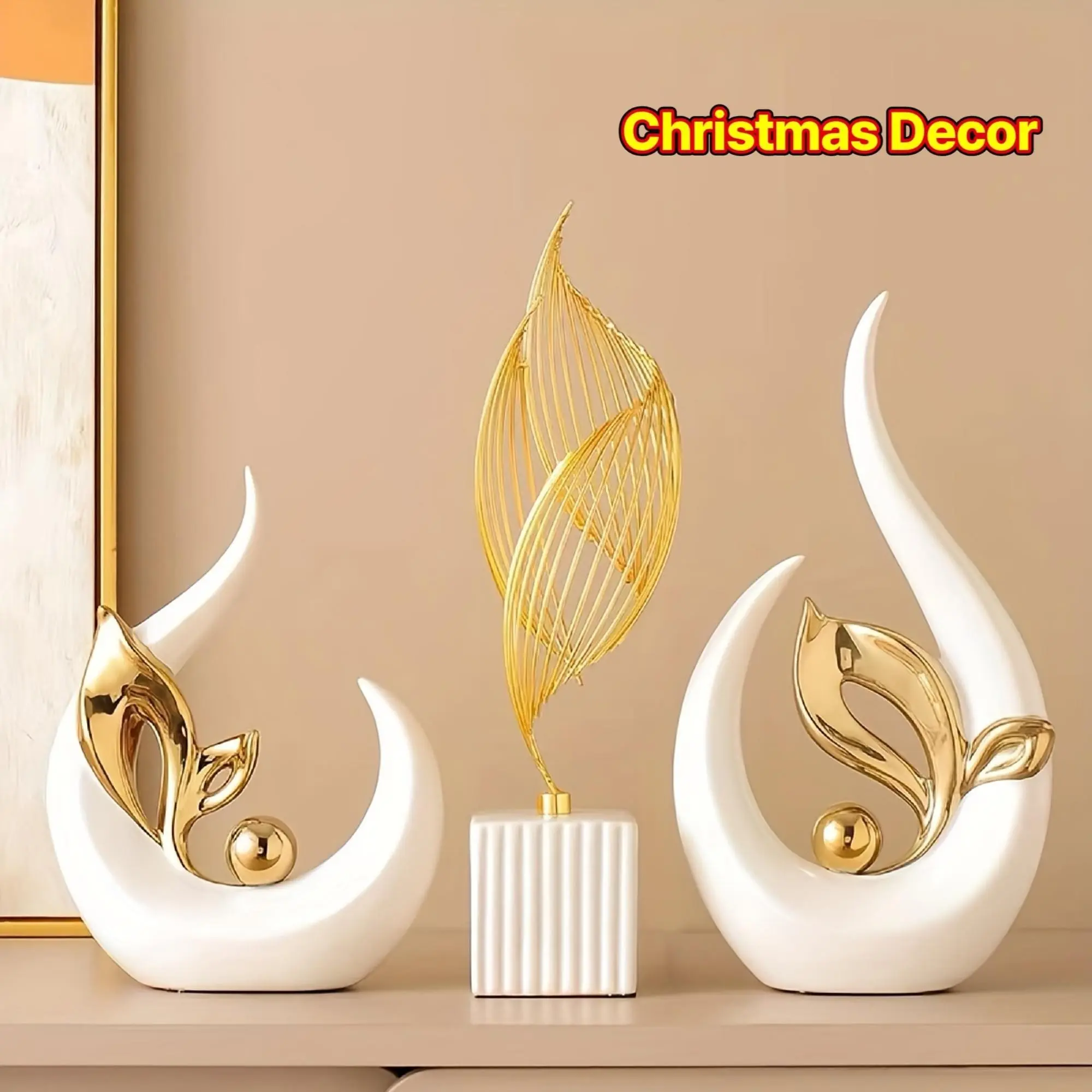Modern Home Decor Statues, Elegant & Centerpiece, Luxurious Desk Decoration, Perfect Gift, Durable Resin Material