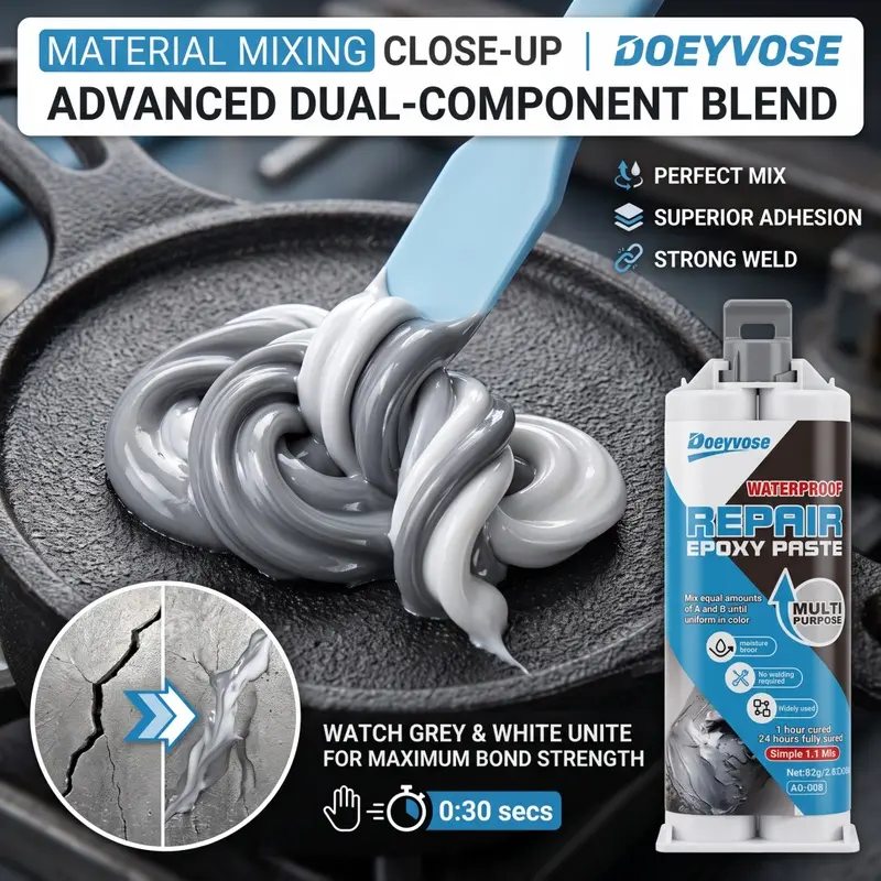 [DOEYVOSE] Model Assembly Epoxy Adhesive, Two-Part AB Resin Paste for Scale Models, Figurines, Dioramas and Dollhouse Parts, Quick Curing Filler for Joints and Gaps, Also Bonds Wood, Metal, Plastic and Glass, Advanced Adhesive