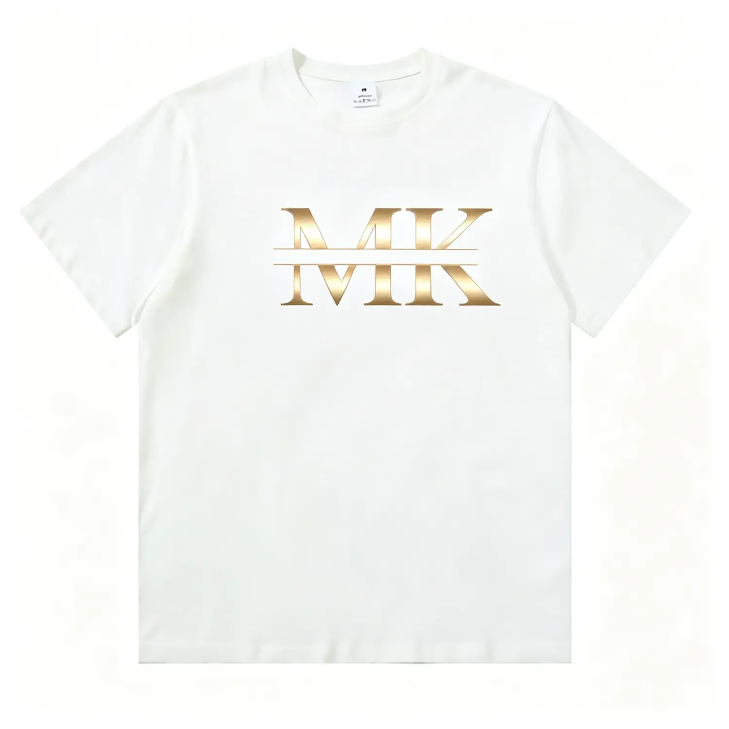 100% Cotton Gold Monogram Initial T-Shirt, Minimalist Luxury Letter Graphic Tee, Unisex Soft Comfort Fit, Vintage Elegant Chic Gift, Trendy Aesthetic Casual Tee, Multi Colors